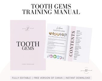 Tooth Gems Training Manual, Tooth Gems Student Guide, Editable Tooth Gems eBook Template, Edit in Canva