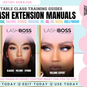Lash Training Manuals, Classic Lashes, Hybrid, Volume Lashes,  2d, 3d, 6d, Russian Handmade, Mega Volume Extensions, Edit in Canva