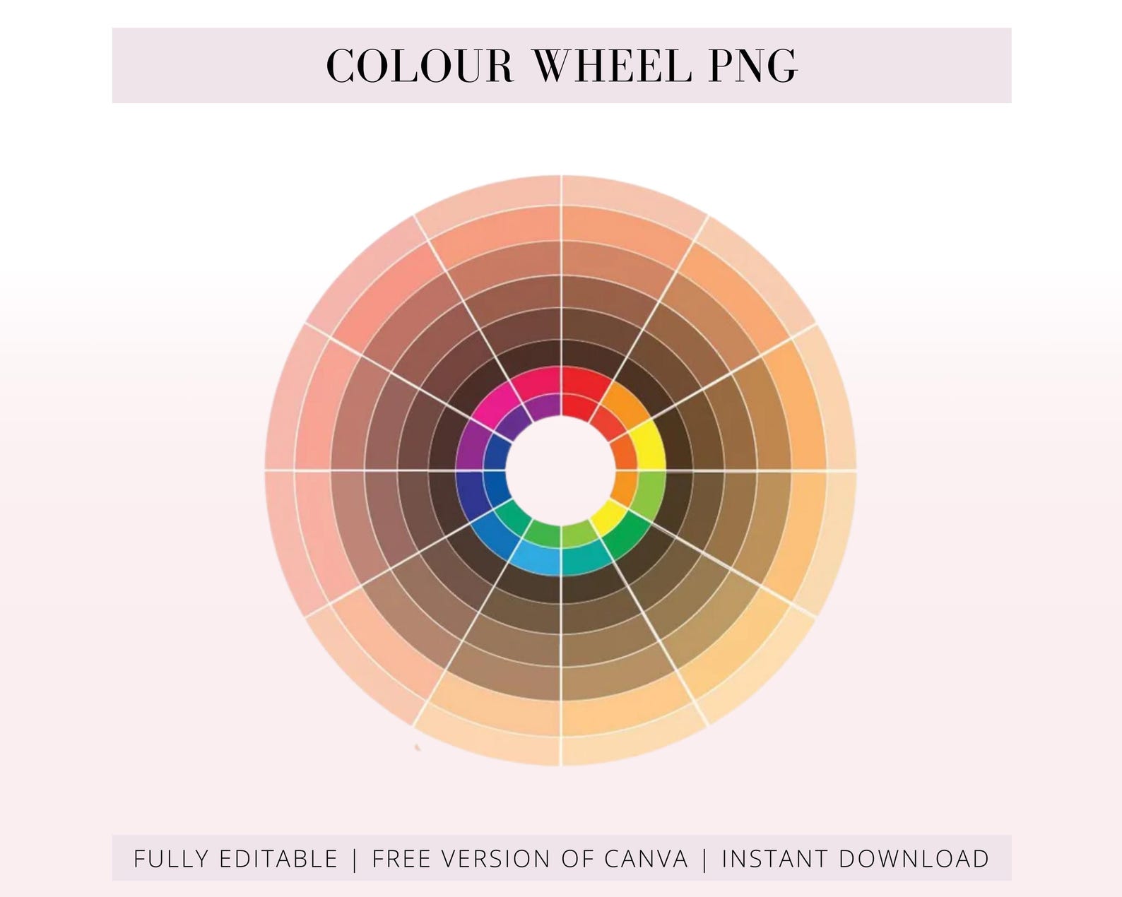 Makeup Artist Colour Wheel Chart, Editable Canva Template, Makeup