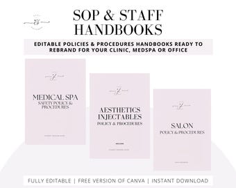 Editable MedSpa & Salon Policy Handbook Templates (Canva)
