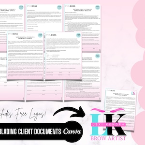 Professional Microblading Forms, EDITABLE Templates, Microblading Logo, Microblading Consent, Aftercare, Consultation, PMU Consent, CANVA