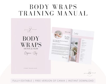 Body Wraps Trainingsanleitung, Bio-Rezepten, bearbeitbarer Canva-Leitfaden (PDF eBook)