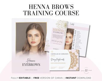Henna Brows Training Manual: Editable Brow Tinting Guide (Canva)