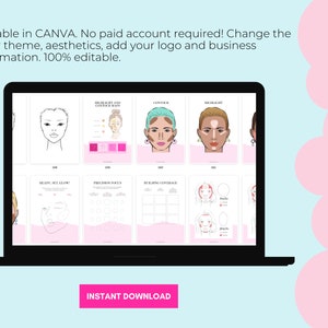 Makeup Manual, Makeup Artist Training Manual, Training & Business Guide, Editable Training Manual, Customizable, Editable in Canva