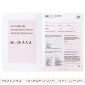 PDO & PLLA Threads Lifts Training Manual, Aesthetics Threads Mapping for Face, Neck, Body, Medical Student Guide, Edit in Canva