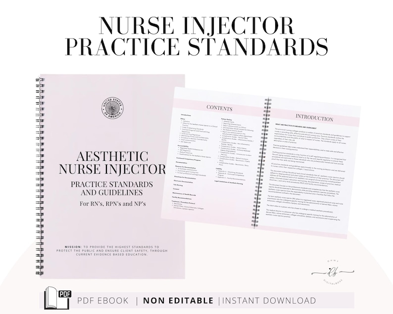 Aesthetics Nurse Injector Practice Standards and Guidelines, PDF eBook, Complications, State Legislation, Instant Download