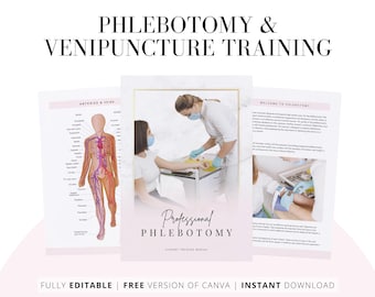 Phlebotomy Training Manual, Editable Canva Template