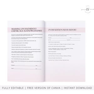 Medical Spa Clinic Safety Policies, Procedures Manual, SOP, MedSpa, Office Health Policy, OSHA, Lasers, Hazards, ANSI, Edit in Canva