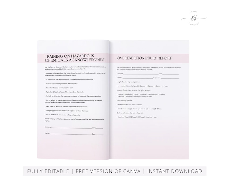 Medical Spa Clinic Safety Policies, Procedures Manual, SOP, MedSpa, Office Health Policy, OSHA, Lasers, Hazards, ANSI, Edit in Canva