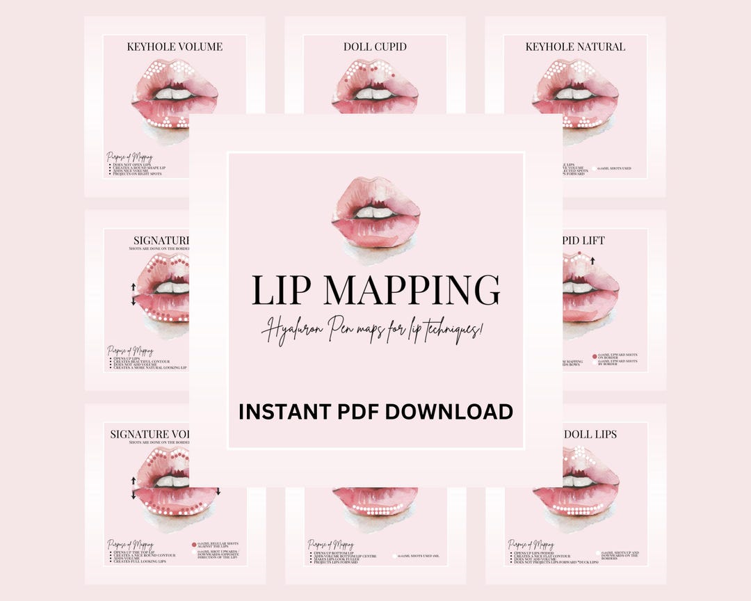 Hyaluron Pen Lip Mapping Guides, Lip Map Techniques, Russian Lips ...