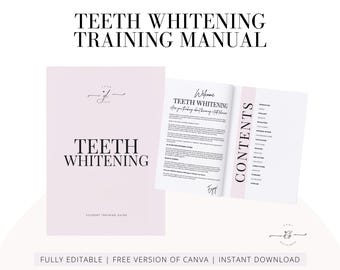 Teeth Whitening Training Manual: Editable Student Guide (Canva Template)
