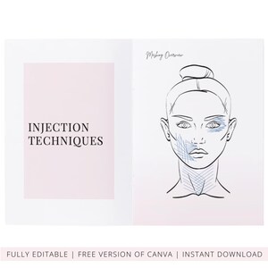 PDO & PLLA Threads Lifts Training Manual, Aesthetics Threads Mapping for Face, Neck, Body, Medical Student Guide, Edit in Canva