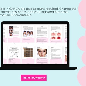 Makeup Manual, Makeup Artist Training Manual, Training & Business Guide, Editable Training Manual, Customizable, Editable in Canva