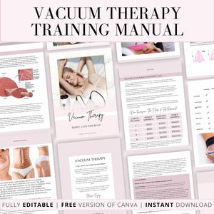Vacuum Cupping Therapy Training Manual, Buttock Cupping, Breast Cupping, Machine Vacuum Suction, Manual Body Cupping, Edit in Canva
