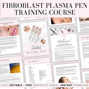 May include: A digital training course for learning how to use a fibroblast plasma pen. The course includes information on patterns and tightening, lemon practice, the 5-point method, and the content of the course. The course is fully editable and available for instant download.