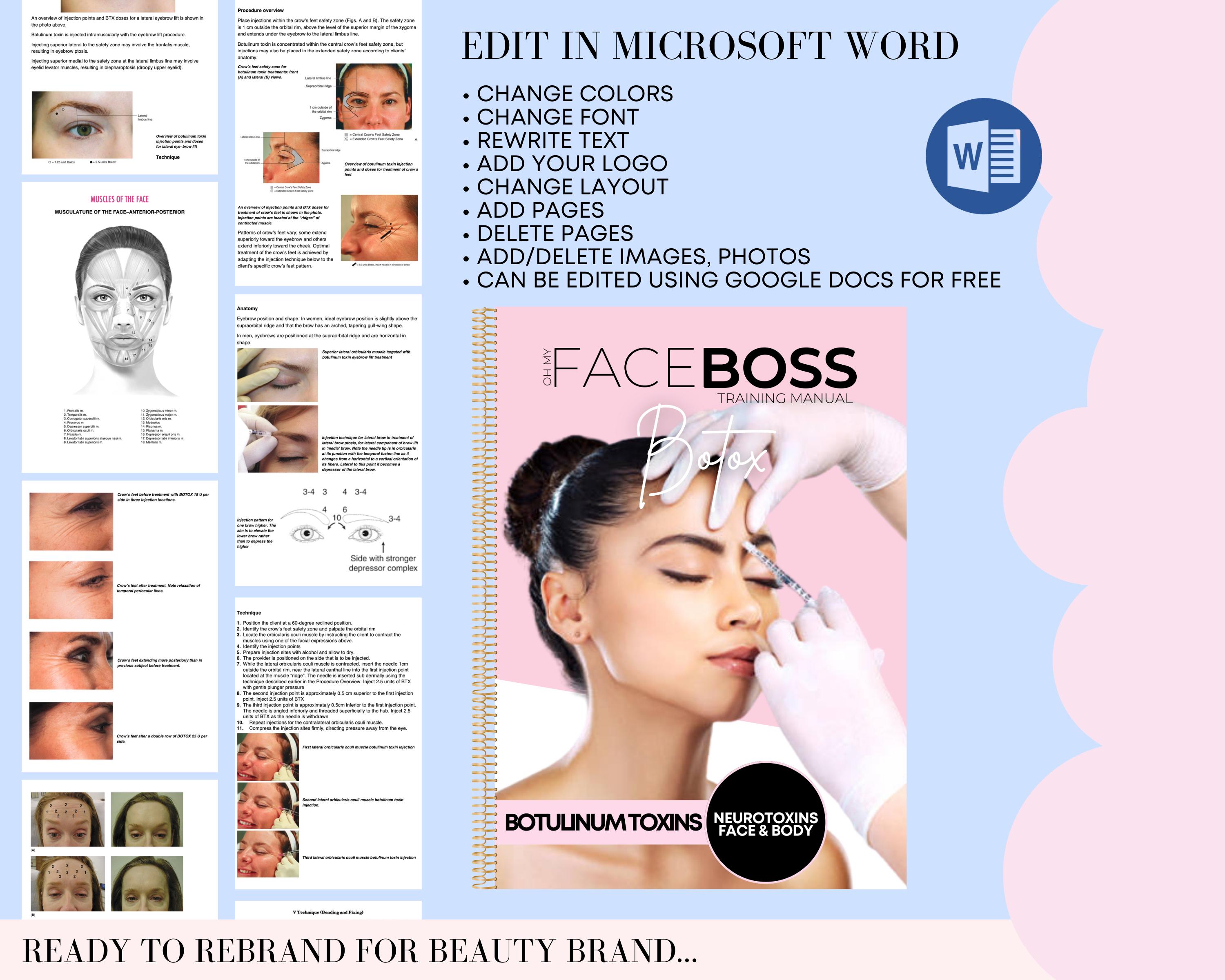 Botox Training Manual: Nurse Injector Student Guide (microsoft Word) - Etsy