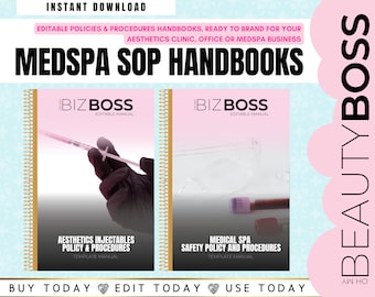 Medspa Editable Policies Handbook, Aesthetics, SOP, Office, Safety, Health Policy, OSHA, Hazards, Injectables, Lasers, Edit in Canva