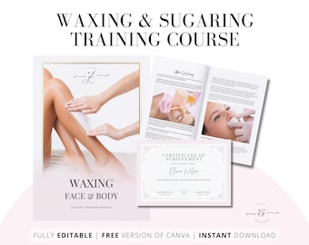 May include: A pink and white certificate of achievement for a waxing and sugaring training course. The certificate reads "Certificate of Achievement" and "This certifies that Olura Wilson has completed the training course in Waxing".