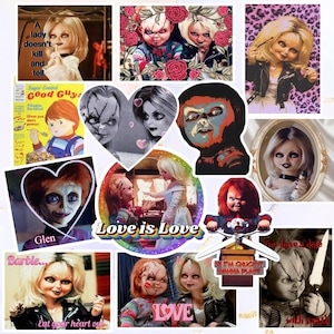13 autocollants Chucky et Tiffany | La fiancée de Chucky | Graine de Chucky | Glen/Glenda