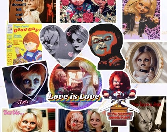 13 autocollants Chucky et Tiffany | La fiancée de Chucky | Graine de Chucky | Glen/Glenda