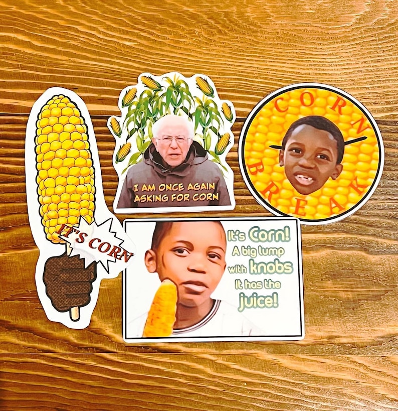 Tariq Corn Boy Meme Sticker Pack of 4 & Bernie Sanders Vinyl Etsy UK