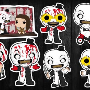 7 Terrifier Art the Clown Vinyl-Aufkleber | Funko Pop Themen