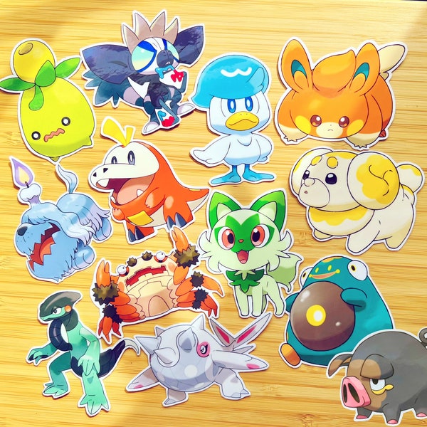 NEW Paldea Pokémon Scarlet & Violet Generation 9 sticker pack of 13