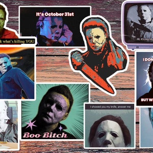 10 Michael Myers Halloween-stickers | Vinyl | Grappig