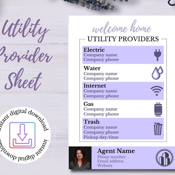 Real Estate Utility Sheet Etsy