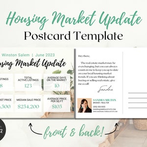 Housing Market Update Postcard Template | Real Estate Market Postcard | Real Estate Mailer | Branded Realtor Marketing | Lead Generation