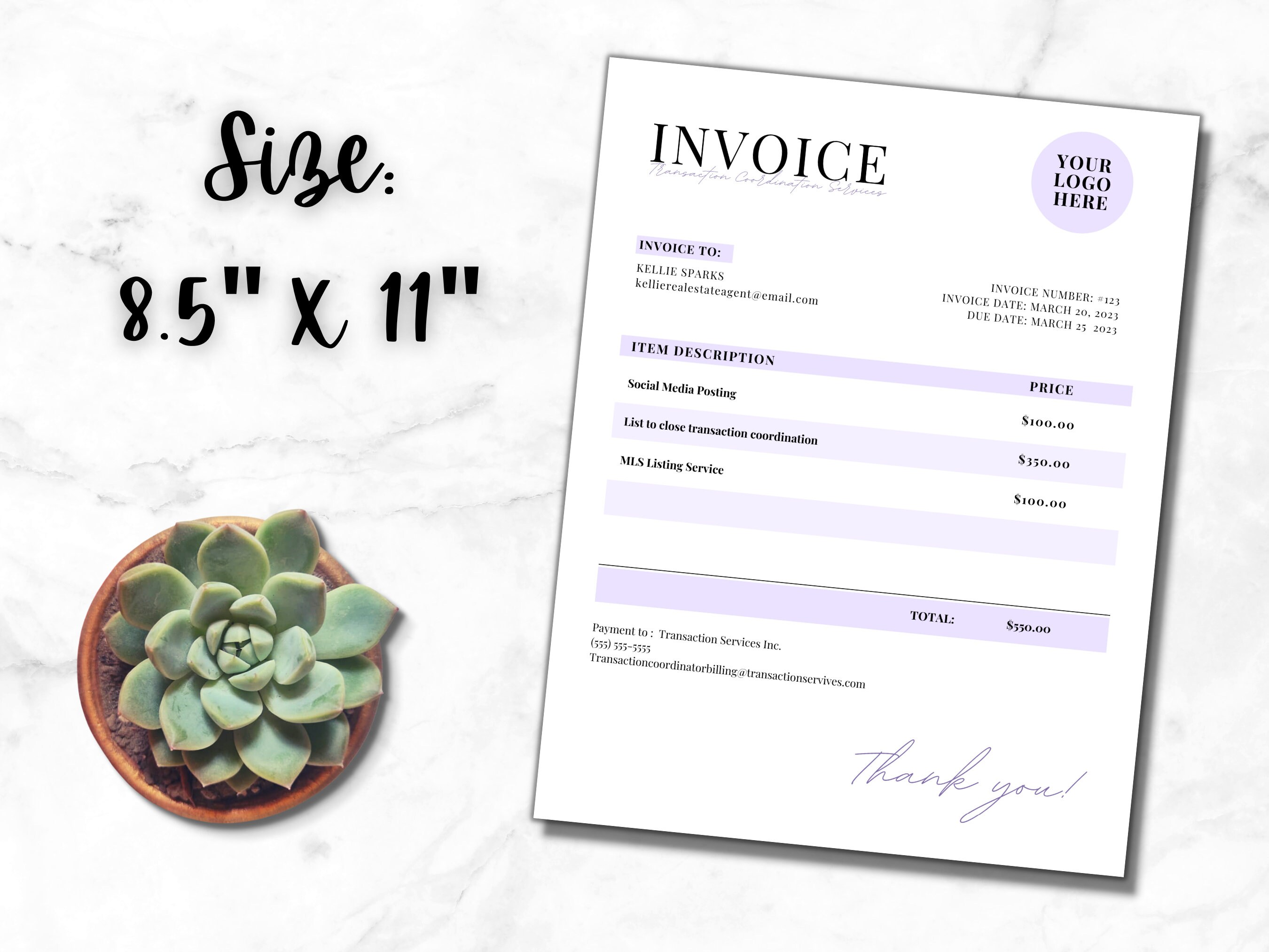 Transaction Coordinator Invoice Template TC Invoice Real Estate Transaction Coordinator Invoice Template TC Invoice Real Estate