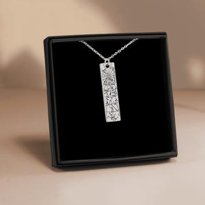 Collier carte des étoiles personnalisé - Bijoux ciel nocturne personnalisés - Pendentif date et lieu gravés - Cadeau d'anniversaire