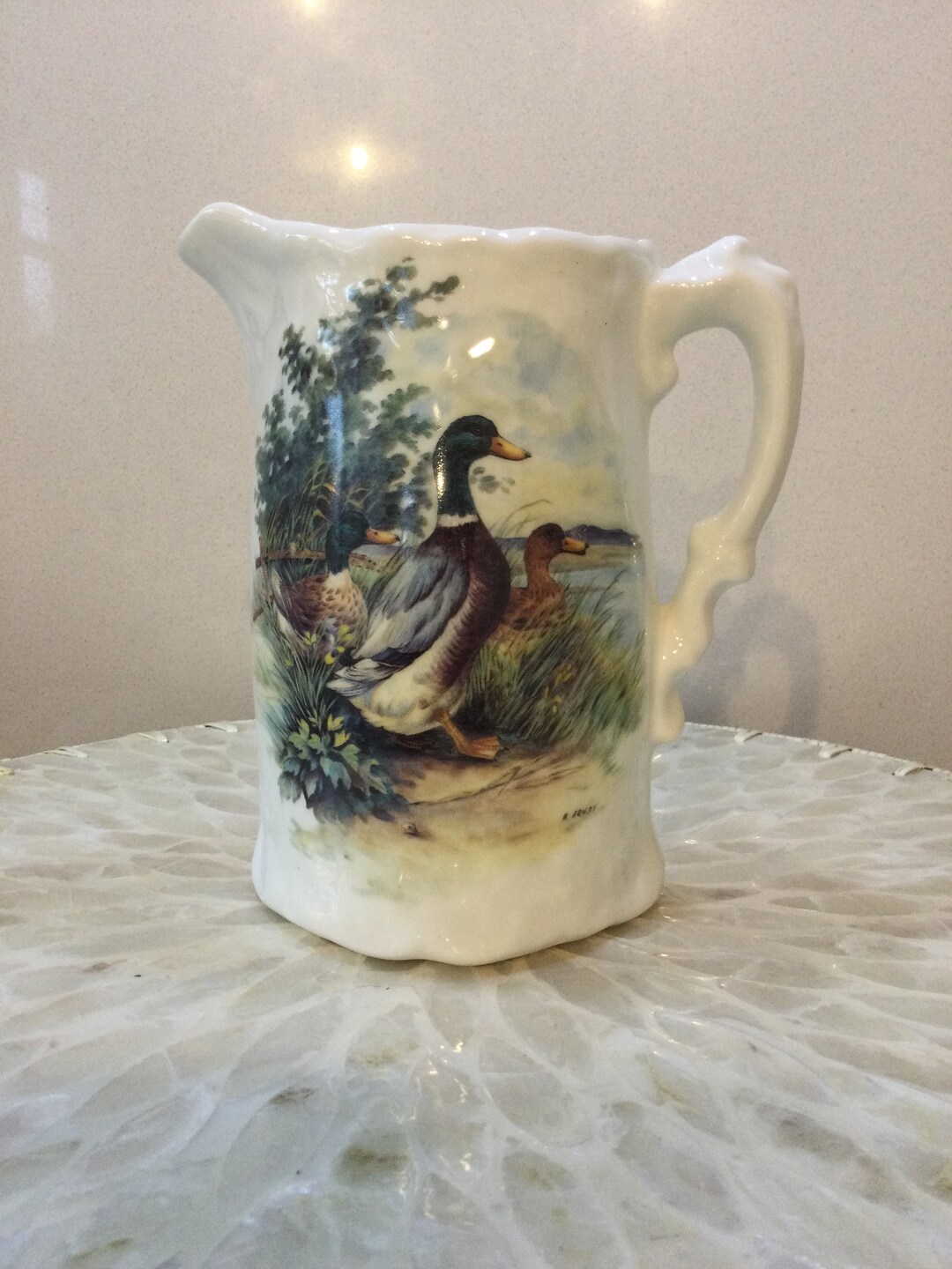 Vintage Brockton Manor Milk Cream Jug Mallard Duck and Chicks Design Etsy