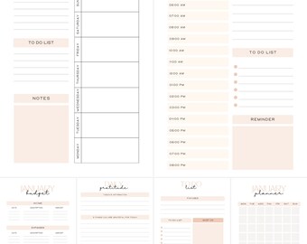 Printable Planner, Monthly Planner, Weekly Planner, Daily Planner, Budget Planner, Minimalist Printable Planner