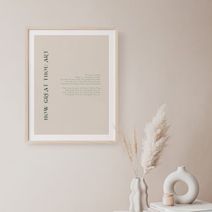 How great thou art, then sings my soul, digital download | Minimalist christian art, hymn print | hymn wall art, Christian home decor