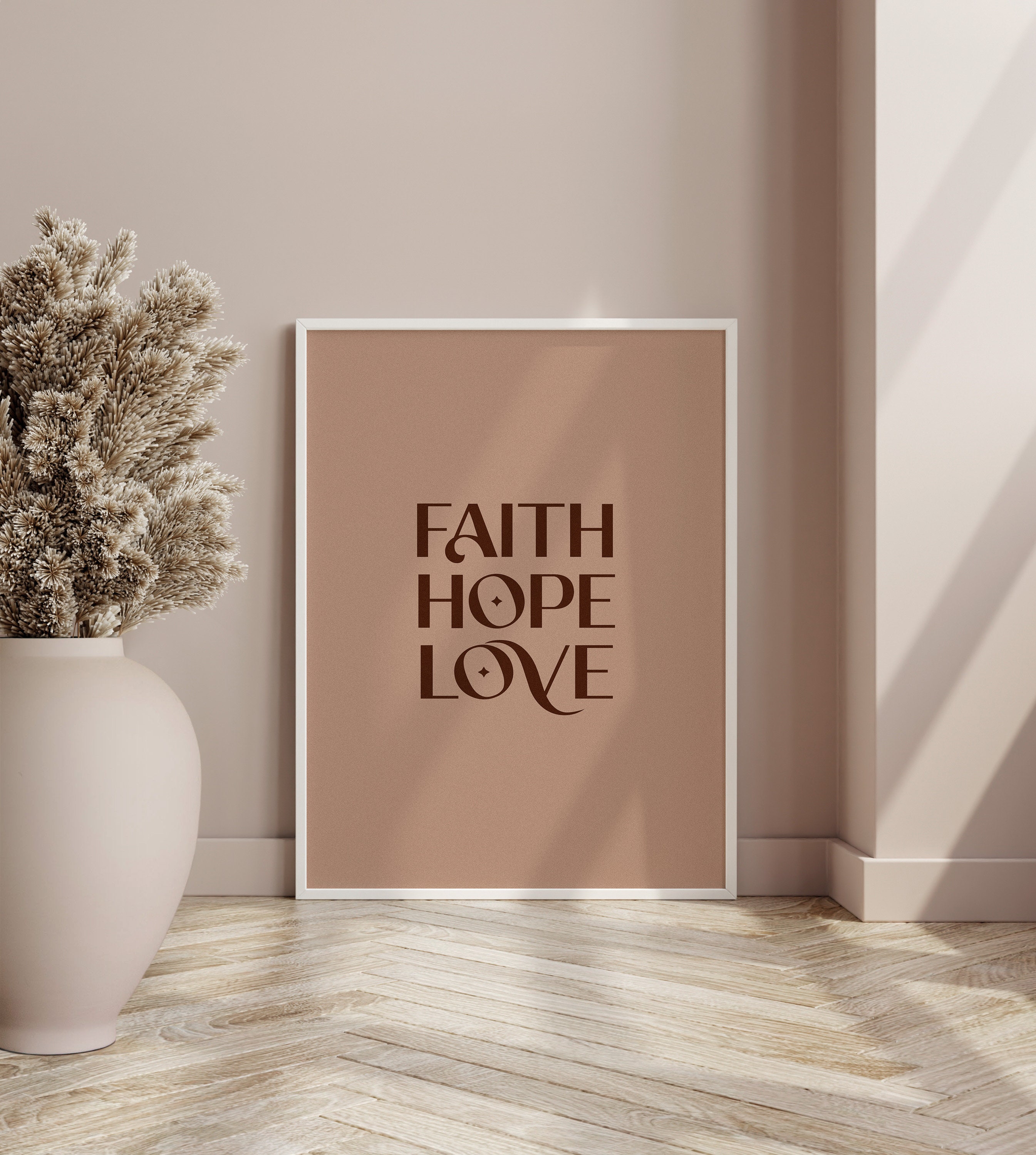 Faith Hope Love, Digital Download Poster | Christian Wall Art, Bible ...