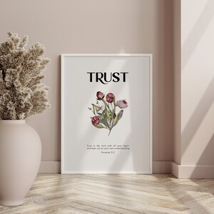 Trust in the lord with all your heart Proverbs 3 5 digital print  | Christian wall art, bible verse print | Christian home decor, Spiritual