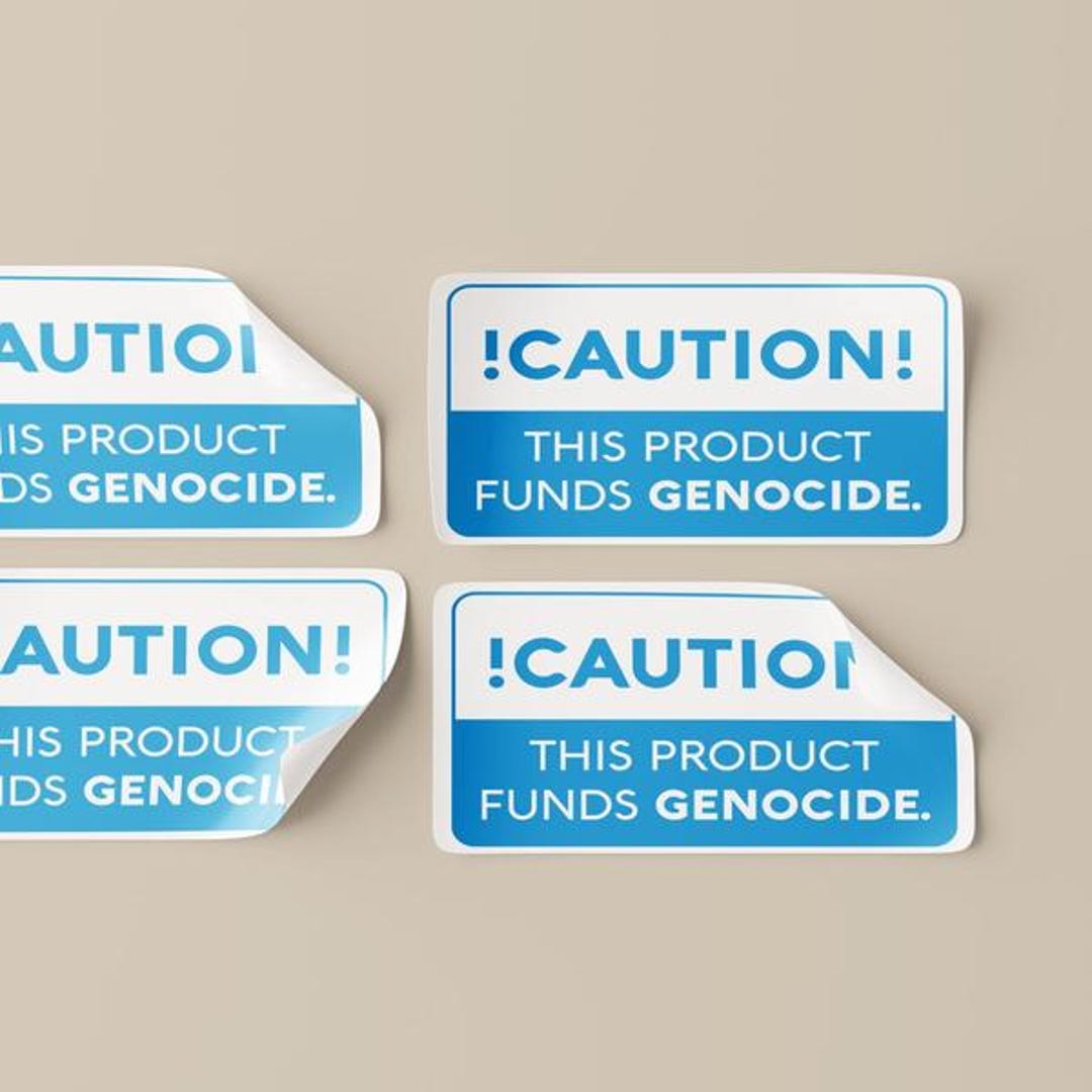 10-piece Caution Sticker Set Palestine Palestine Stickers Boycott - Etsy