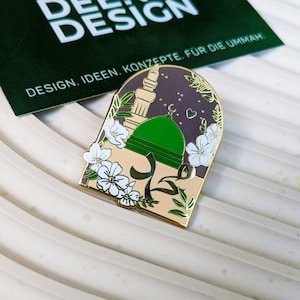 Metal pin &quot;an Nabawi&quot; with gold for muslims Muhammad rassulullah