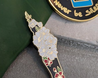 Metal pin Muslim "Palestine Map" with gold