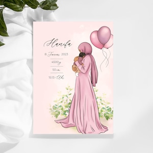 U-Heft Muttergeschenk zur Geburt Islam Muslim U-Hefthülle Mutterpass rosa mädchen