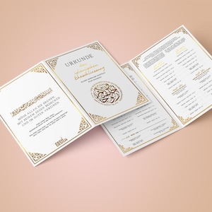 NIKKAH URKUNDE GOLD deutsch, türkisch, englisch, arabisch Verlobung islamische Hochzeit