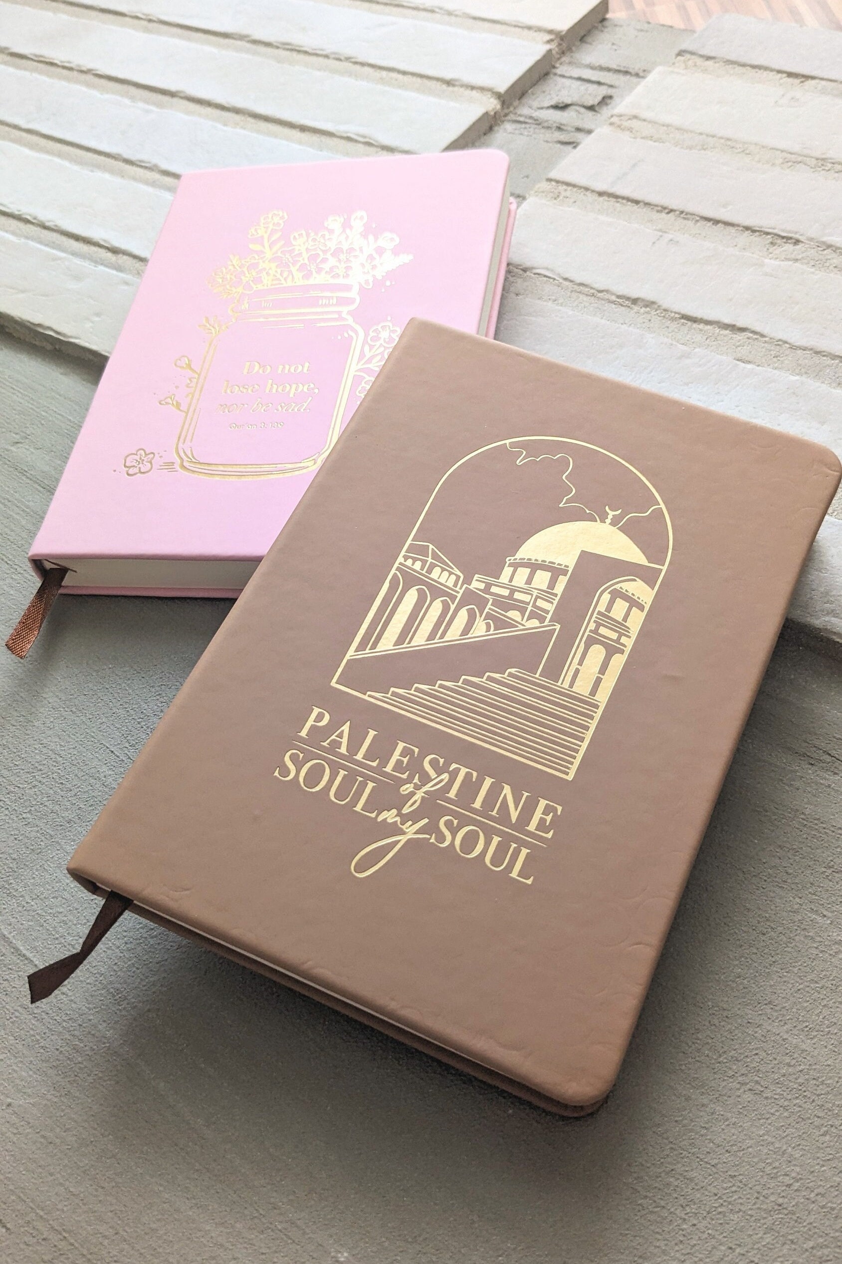 Notebook "Soul" lined for Muslims Hardcover Muslim Journal PU leather stitched high quality brown Palestine palestine Soul of my soul