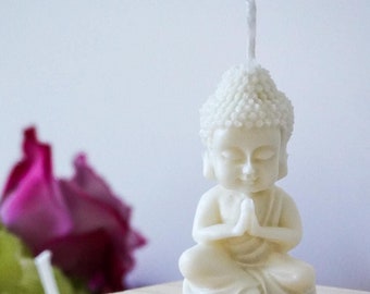 Buddha Candle, Handmade Soy Wax Candle, Unscented Candle, Home Decor, Custom Gift, Pillar Candle, Birthday Gift, Yoga Lovers Gift Idea