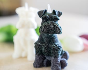 3D Schnauzer Dog Candle, Soy Wax Handmade, Home Decor, Unscented, Pet Lover Gift, Birthday Pet Gift, Best Friend Gift, Dog Lover Gift Idea
