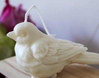 Bird Candle, Handmade Soy Wax Candle, Unscented Candle, Home Decor, Custom Gift, Pillar Candle, Birthday Gift, Bird Lovers Gift Idea