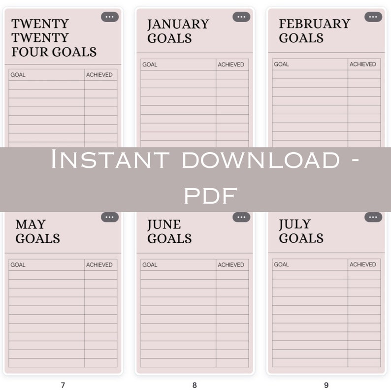 Printable 2024 Goal Planner Achieve Your Dreams Anytime, Anywhere - Etsy