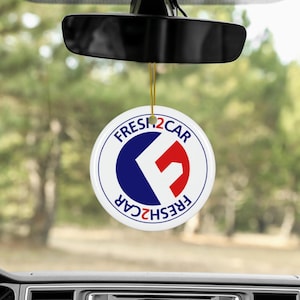 Ceramic Ornament with Custom Design feature a two-sided print | Personalized Car Decoration Logo | Photo or Text Option | Car Hanging Decor