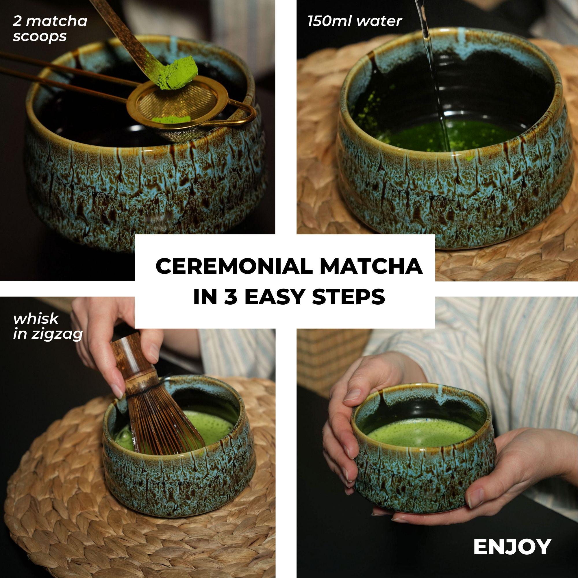 TICFOX Matcha Schneebesen Halter - Keramik Stand Grün