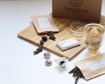 Teapro Puerh Tee Entdeckung Geschenkbox + Infuser Glas